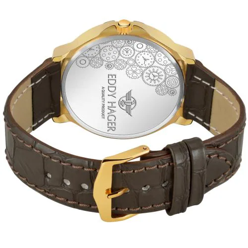 EDDY HAGER EH-178-GOLD Long Life Gold Plated Analog Watch - For Men