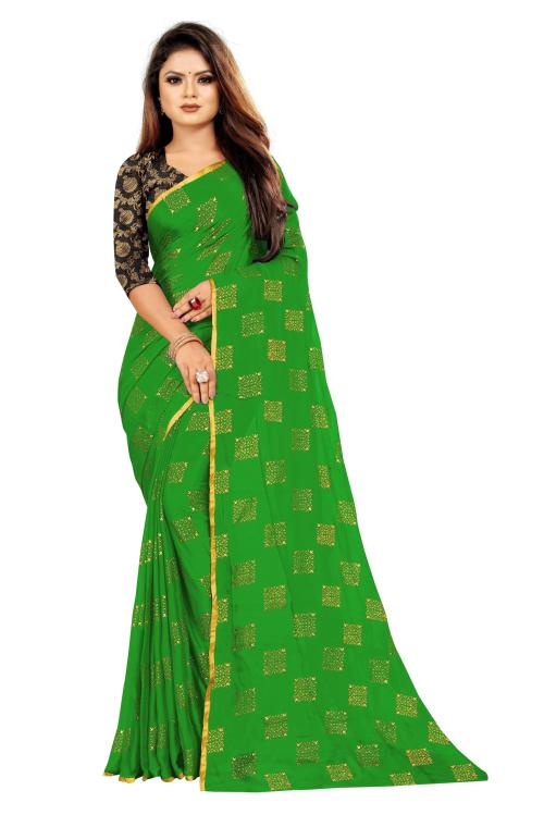Aardiva Women's Printed Daily Wear Chiffon Saree With Dlouse Piece | Sarees for Women | Saree | Sarees