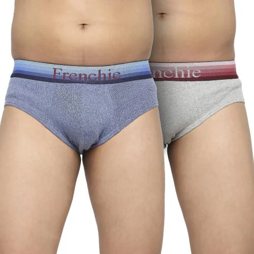 Frenchie U19 Cotton Brief Underwear for Boys | Daily Wear Underwear for Teenage Boys | Cotton Shorts for Teenagers | Boys Trunk | Comfortable Underpants, Hipsters Knickers For Boys Pack of 2 (Blue & Grey)
