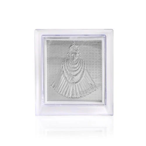Admier silver plated Khatu Shyam Baba Hare Ka Sahara Baba Shyam Hamara Photo Frame Decorative Showpiece - 11 cm (Plastic, Silver)