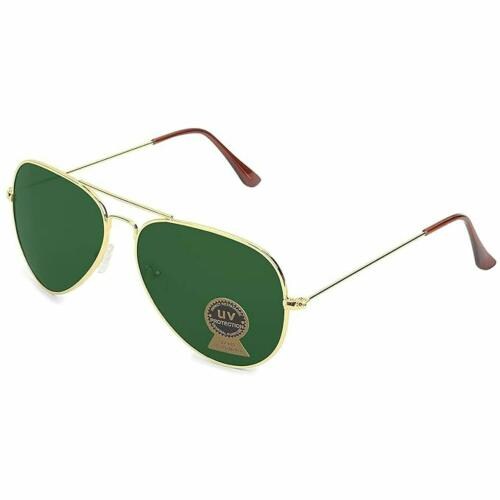 Buy ENSHINE COLLECTION Green Golden frame UV Protection Sunglasses For Mens And Womens Online at