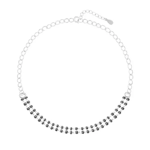 GIVA Sterling Silver Black Beads Bracelet For Women