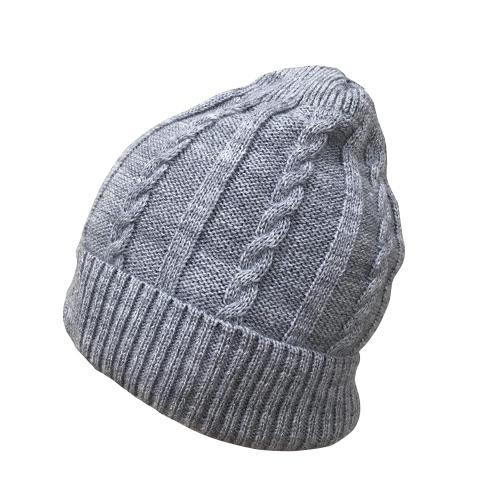 Gajraj Unisex Grey Woolen Skull Cap with Fur Lining