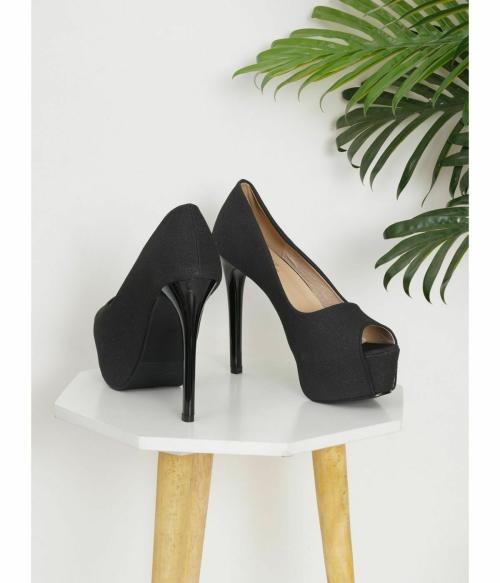 Shuz Touch Black Pencil Heels for Women