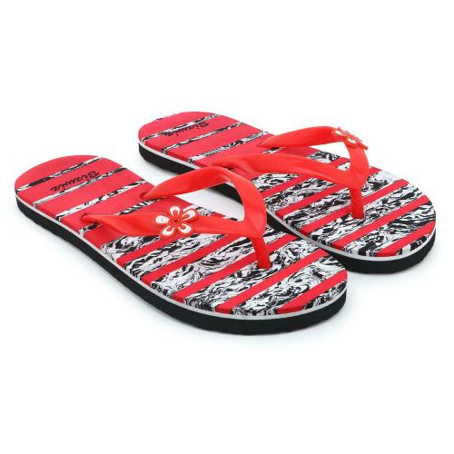 Bizwiz Red Rubber Slippers for Women & Girls