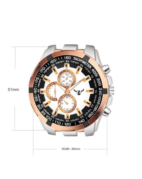 Wild world Lifestyle Black Chronograph |Stainless Steel Wrist Watch|Colour:-off white