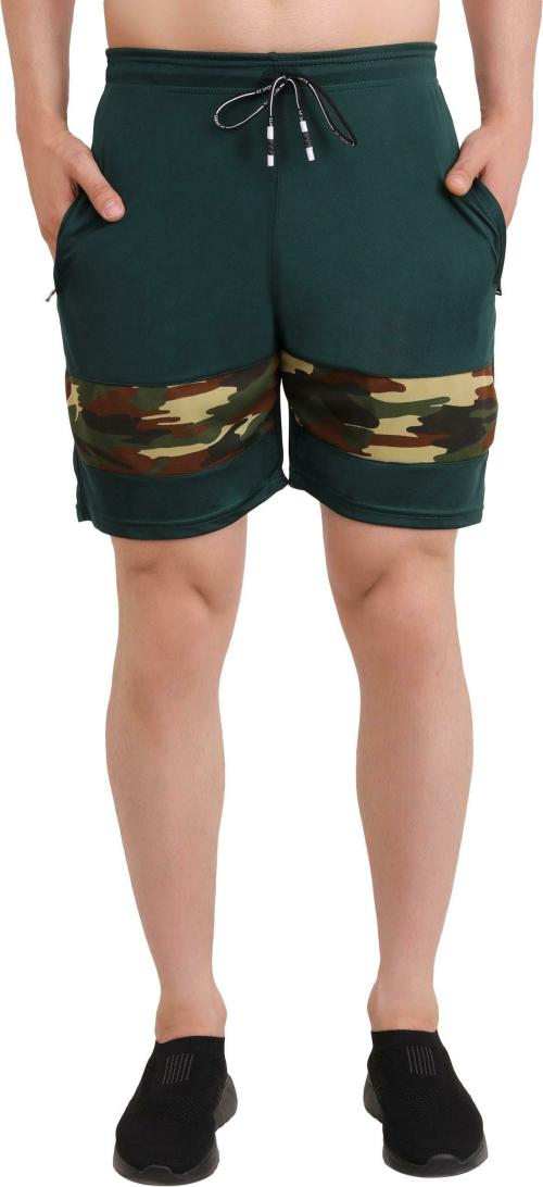 Flying Walker Men Green Printed Lycra Blend Short (36)