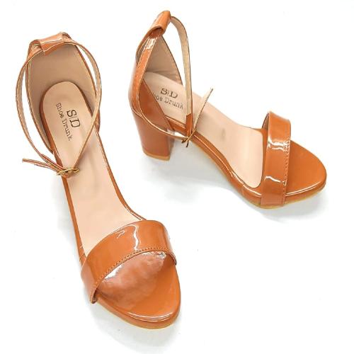 SD SHOE DRUNK UPPER BLOCK HEELS FANCY AND TRENDY LOOKS WOMEN OFFICE WEAR SANDAL |SIZE-3 |Color - Tan