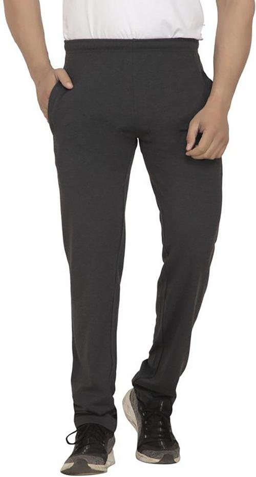 AJEEOJEE BZAR Men Dark Grey Solid Cotton Blend Track Pant
