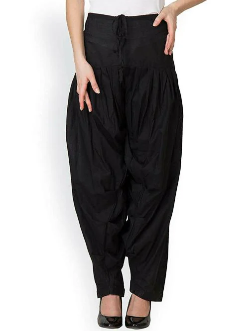 Anaro Black Cotton Patiala Salwar Pant for women