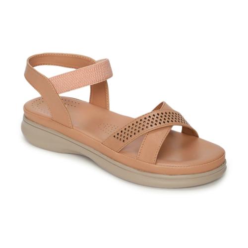 Marc Loire Women Nude Open Toe Flats