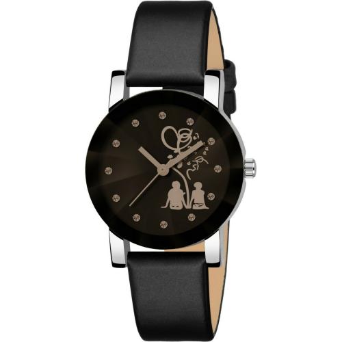 DAINTY Analog Black Dial Black Strap Watch for Girls