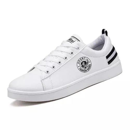 Xtoon Men's White Mesh Lace-Up Sneakers