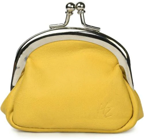 CZAR LEDER Yellow Leather Women Small Coin Purse I Long Lasting and wear & tear resistance Modern Purse