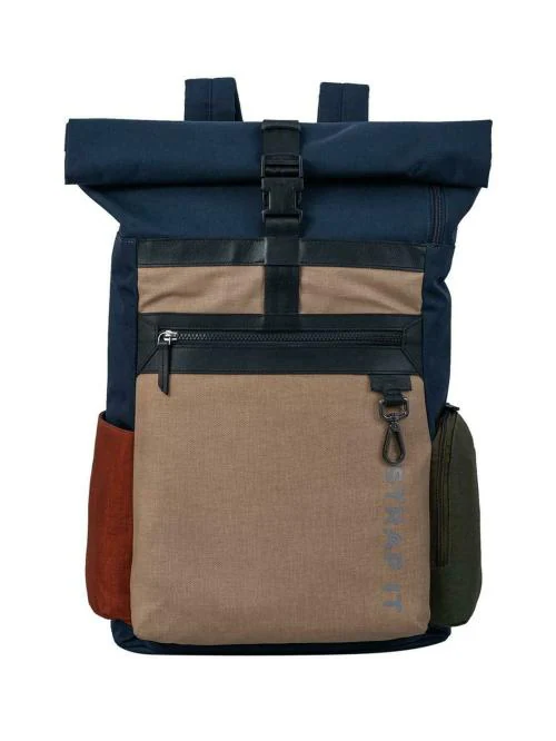 MY STRAP IT RUMI - Multipurpose Canvas Rolltop Laptop Backpack with Genuine Leather Details