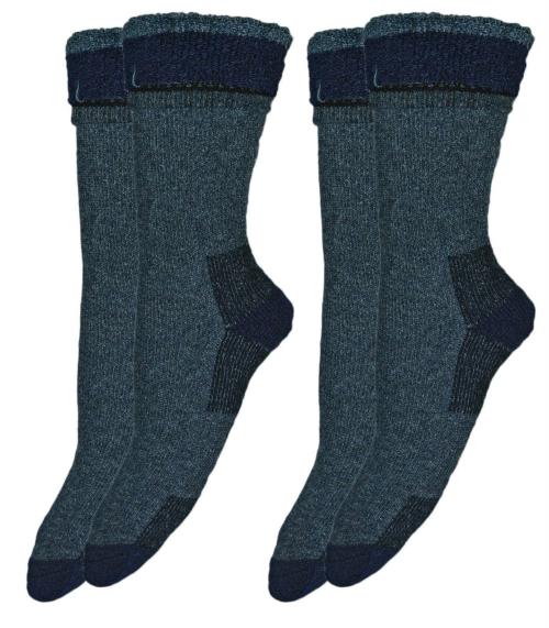 Me Stores Unisex Blue Woolen Winter Long Length Socks (Pair Of 2)