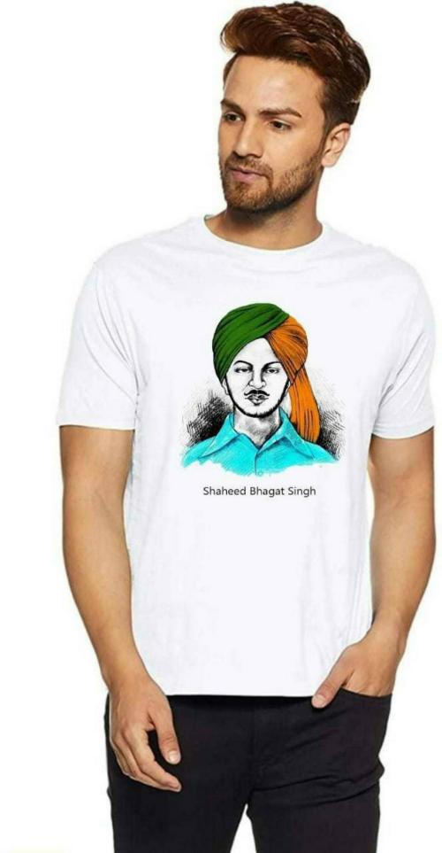 Rampars Men White Printed Poly Cotton T-Shirt, L (Pack of 1)