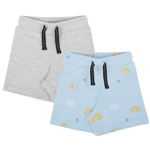 Buy My Milestones Shorts Baby Blue Clouds/Grey 2 Pc Pack Online at