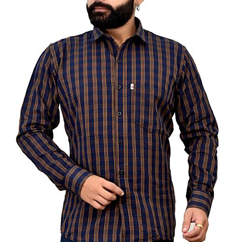 Marc Laurent Men Beige Checkered Cotton Blend Casual Shirt (XL)