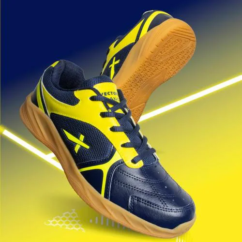 Vector X Ranger Badminton/Tennis Court Shoe for Men(Navy-Green)