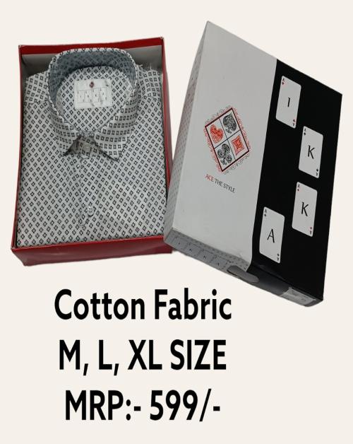 1KKA Men Full Sleeve Collar Chex Casual Shirt | White Shirts | L Size| Mens Shirt | Shirts for Men |