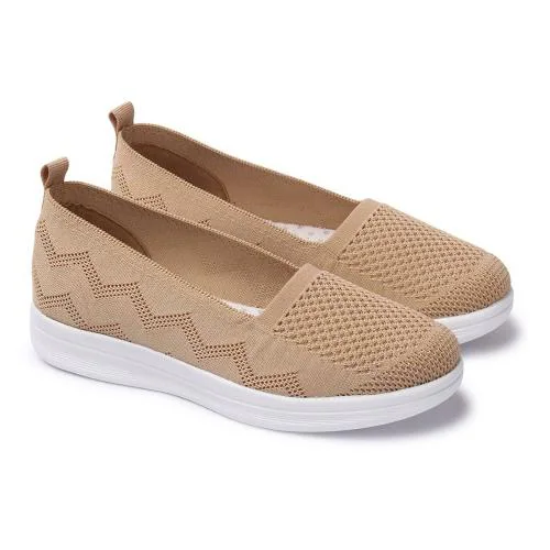 BIG BIRD Beige Mesh Mesh Shoe for Women