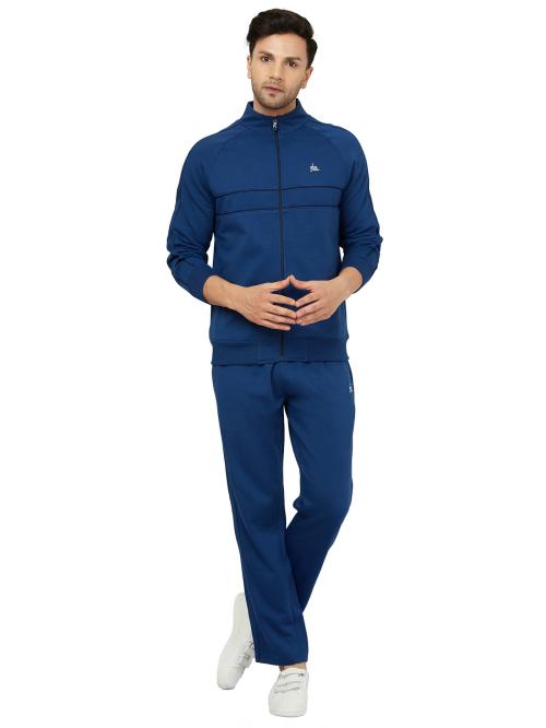 YHA Men Winter Track Suit Cotton Fleece High Neck Indigo