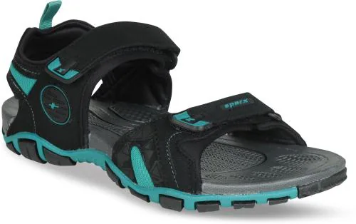 Sparx Men SS-491 Black Sea Green Floater Sandals