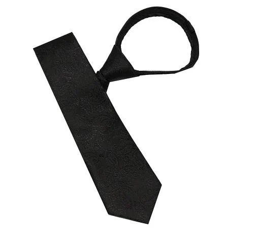 Leonardi Men Black Microfiber Zipper Tie