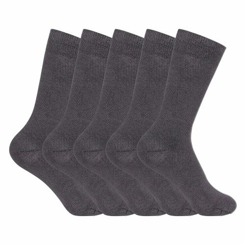 SANTOSH SRI Kids Pack of 5 School Uniform Combed Cotton Socks (Grey) 14-15 Year