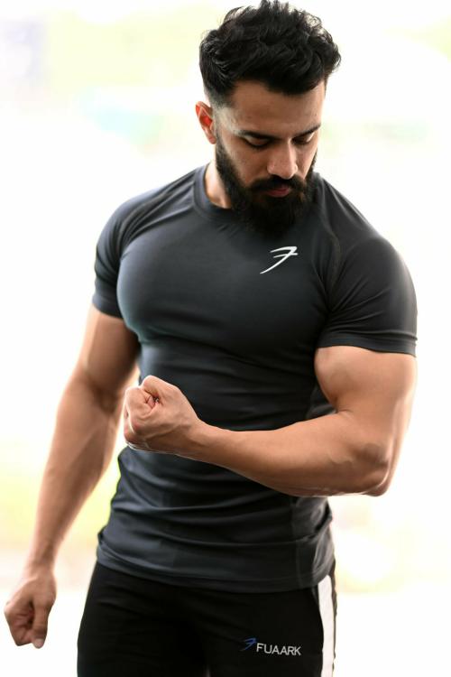 Fuaark Performance Sports and Gym T-Shirt Dark Grey