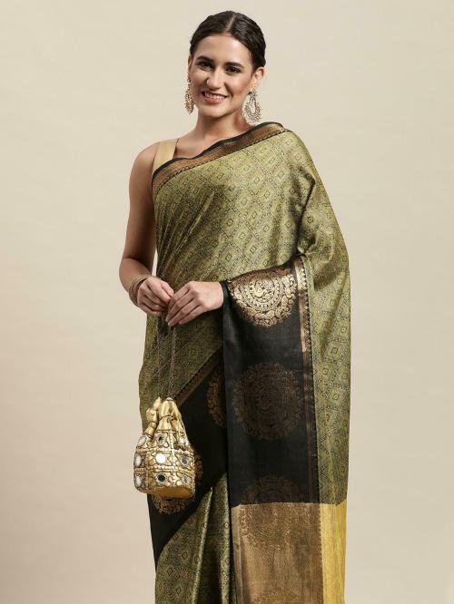 Awesome Woven Kovai Cotton Silk Saree (Black)
