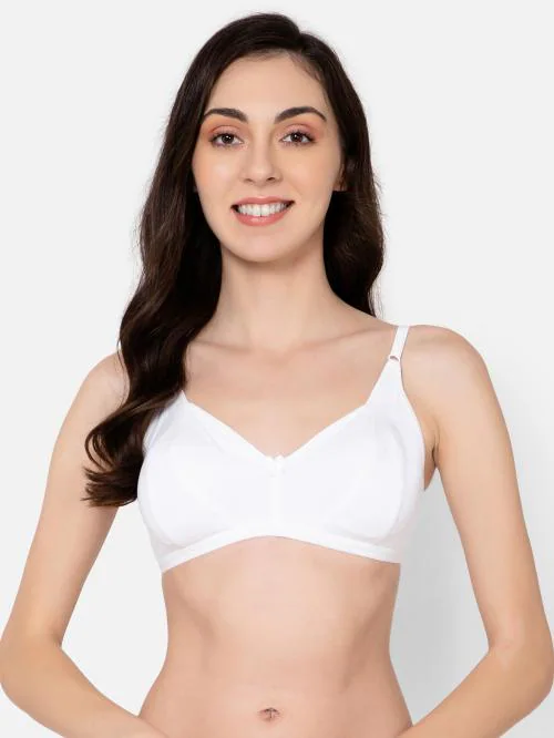 Clovia White Solid Cotton Full Coverage Bra
