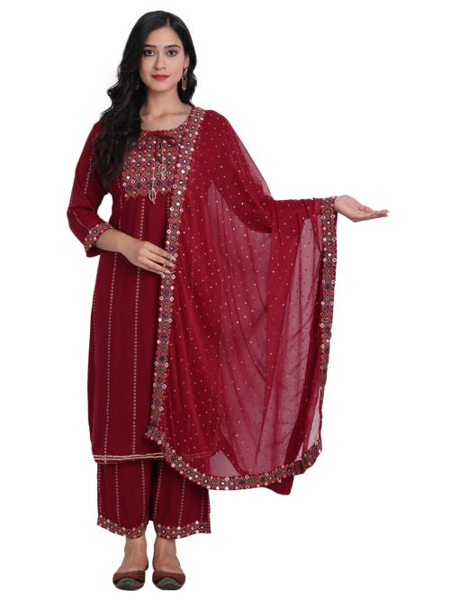 Ziva Fashion Women Ethnic Kurta with Trouser & With Dupatta