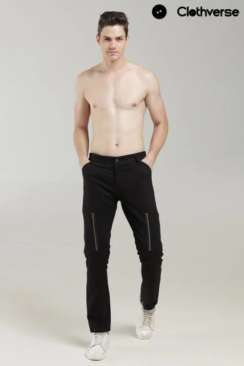 Clothverse Mens Cargo Trousers | Size-34 | Color-Beige|