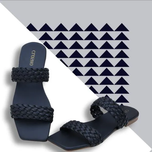 CLOSHO Black Trendy Flats for Women