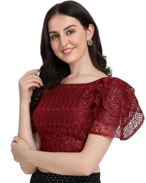Buy Young Kiba Deep front neck comfy blouse with back Maroon Online at Best  Prices in India - JioMart.