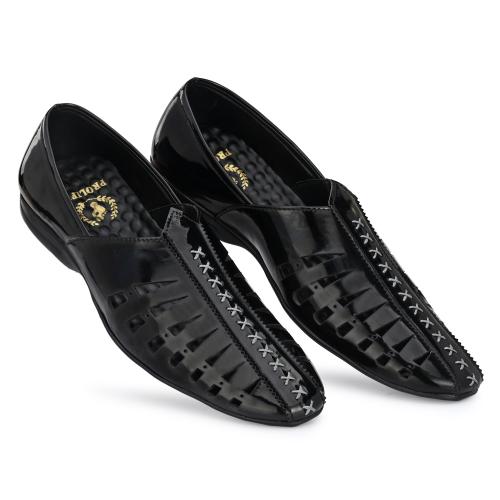 Prolific Men's Ethnic Jutti Mojari & Party Shoes Black