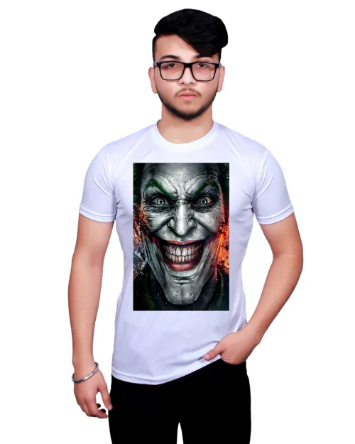 Graphic Printed Round Neck White T-shirt