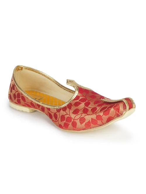 House Of Jutti Men Red Mojaris