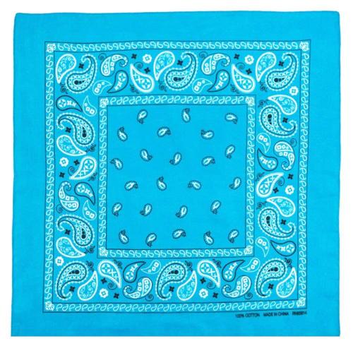 Navkar Crafts Unisex Cotton Paisley Bandana/Head Wrap/Wristband/Face Cover/Handkerchief for Men and Women, Multi (50 * 50cm, Sky Blue)