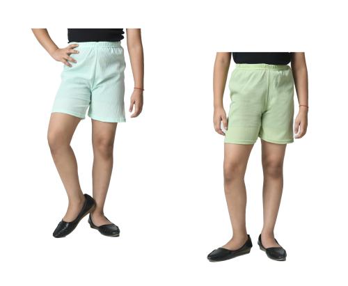 KAYU Girls Solid Crepe Regular Shorts Hotpant Nekker (Pack of 2)