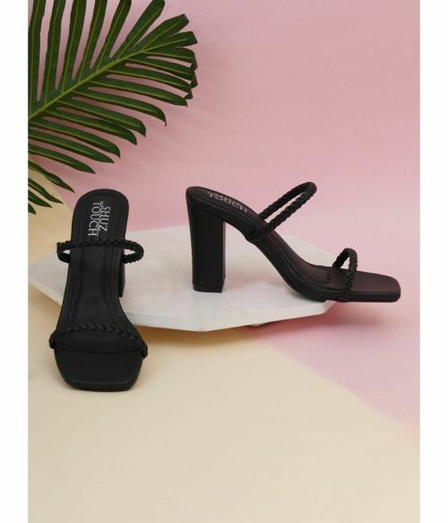 Shuz Touch Black Block Heels for Women