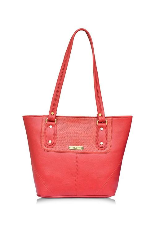 Fristo Red PU Handbag for Women FRB 278