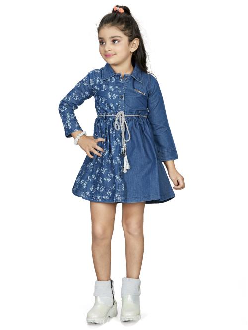 DE & CO Girls wear | Stylish Frock for girls | Unique pattern dress for girls | Dress with flare | Printed dress Sleeveless & knee length |5 Years