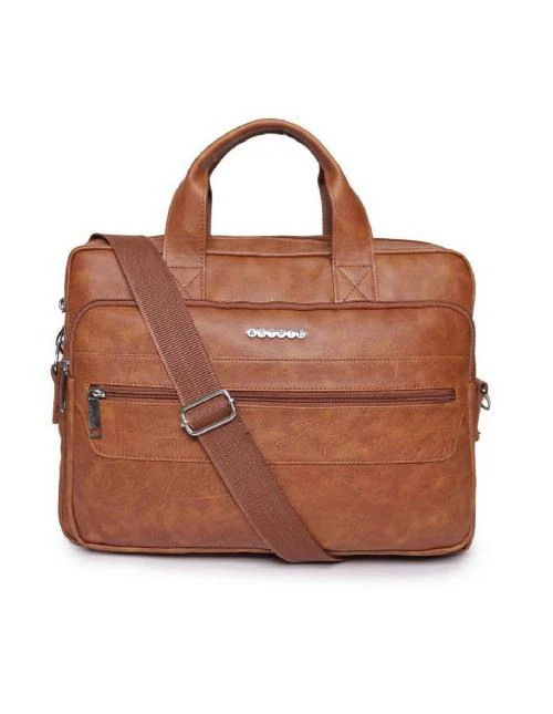 ASTRID MULTICOMPARTMENT LAPTOP / OFFICE BAG WITH SLING FOR MEN Waterproof Messenger Bag (Brown, 12 L)