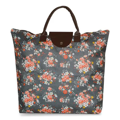 NFI essentials Small Fold Up Shopping Bag Foldable Shopping Handbag Travel Bag Women Shoulder Bag