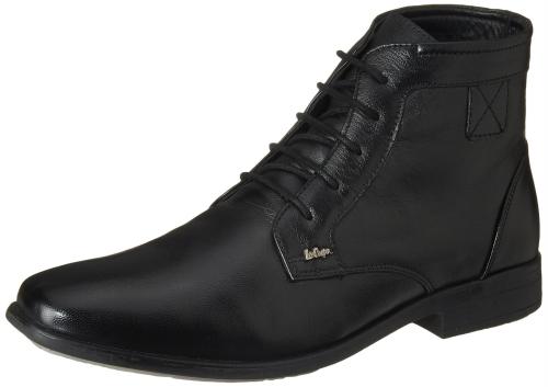 Lee Cooper Men Lace Up Formal Fashion Ankle Chukka Boots (Black)