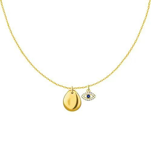 Giva Sterling Silver 18K Gold Plated Evil Eye Charm Necklace For Women