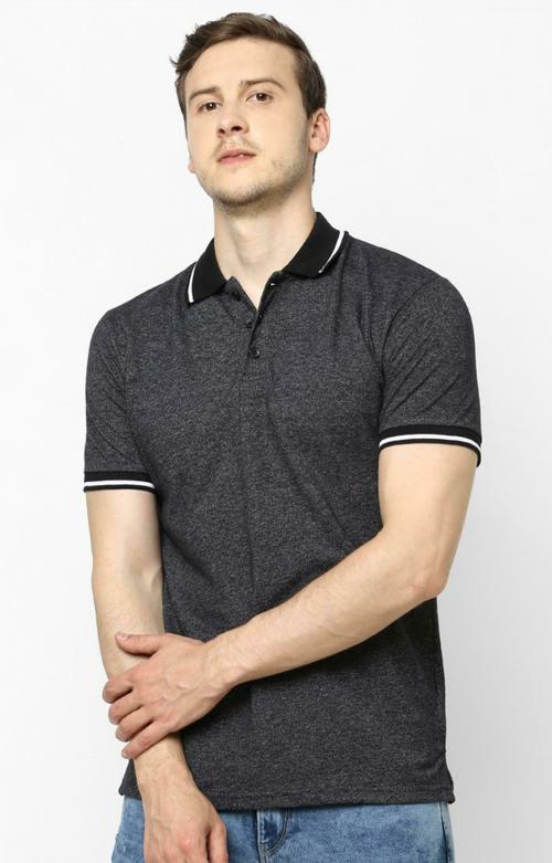 Celio Black Regular Fit Polo T-shirt